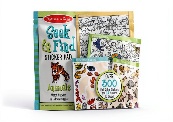 Melissa Doug Animal Sticker Pad Seek Find Kids Activity-0