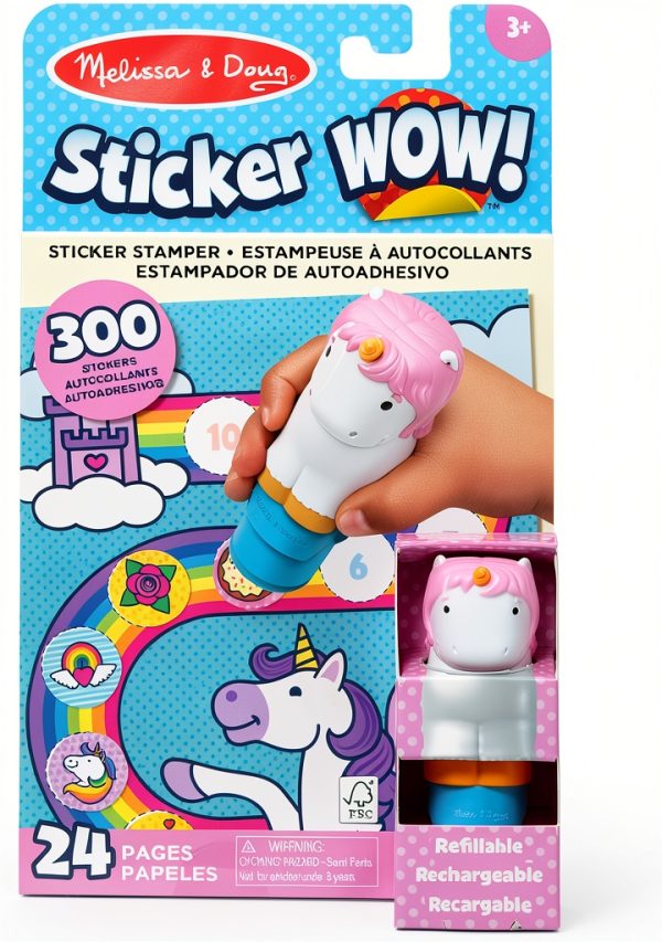 Melissa Doug Unicorn Sticker Stamper 300 Stickers Kids-0