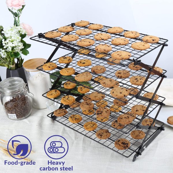Geesta 4 Tier Cooling Rack Collapsible Black Baking-5