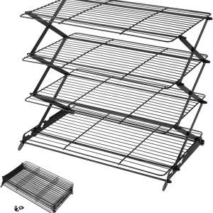 Geesta 4 Tier Cooling Rack Collapsible Black Baking-0