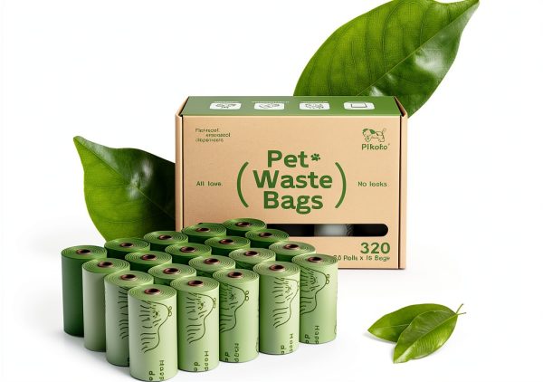 Pikoto Dog Poop Bags 60 Recycled Plastic Leak Proof-0