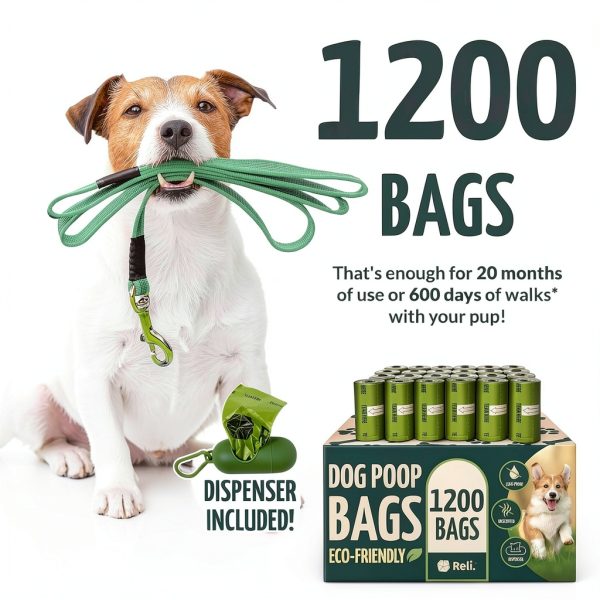 Reli Dog Poop Bags 1200 Count Leak Proof Degradable-1