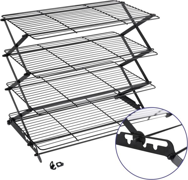 Geesta 4 Tier Cooling Rack Collapsible Black Baking-7
