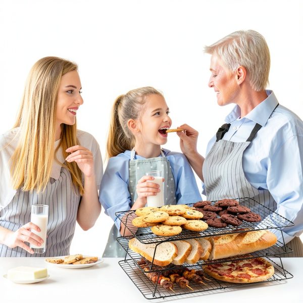 Pleafind Tall Cooling Rack 3P Stainless Steel 16x10 Inch Collapsible-7