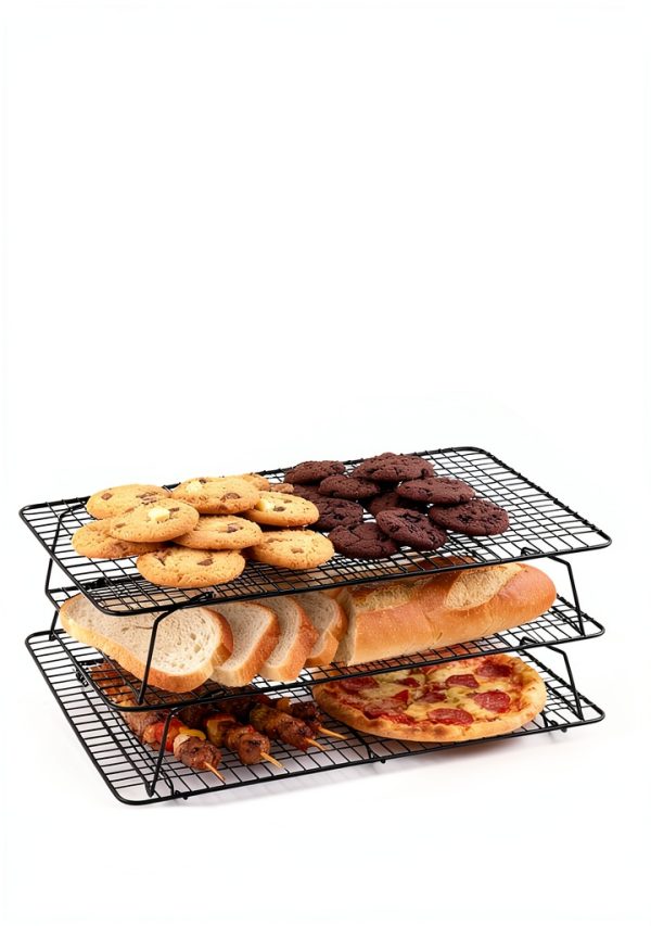 Pleafind Tall Cooling Rack 3P Stainless Steel 16x10 Inch Collapsible-6