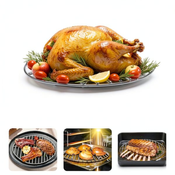 Stainless Steel Roasting Rack Grill Bump Kitchen-6