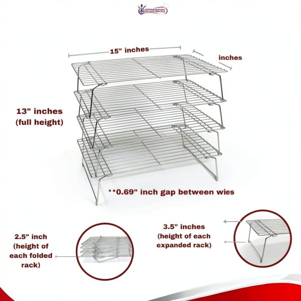 KITCHENATICS Stainless Steel 4 Tier Cooling Rack-1