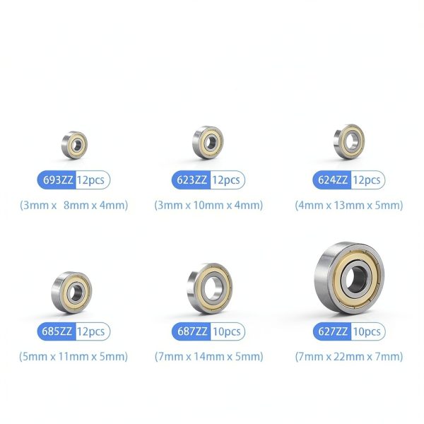 Deep Groove Ball Bearings Set 6 Sizes 12pcs-10pcs Dianrui-1