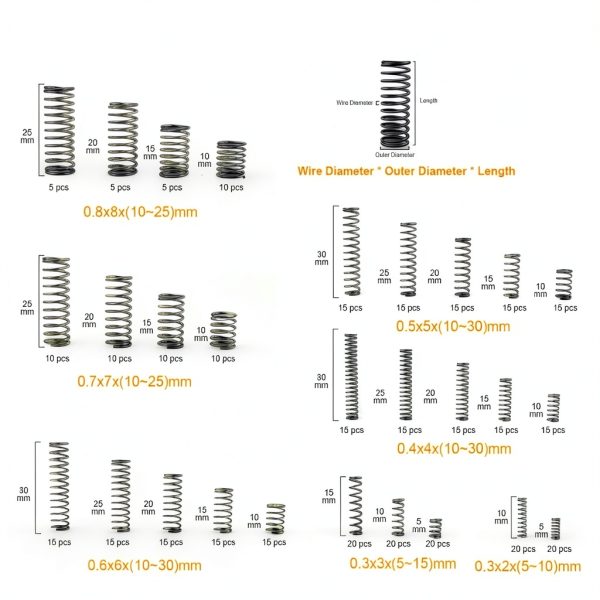 Compression Spring Assortment Kit 390-Piece SciWil 304 Steel Springs-1