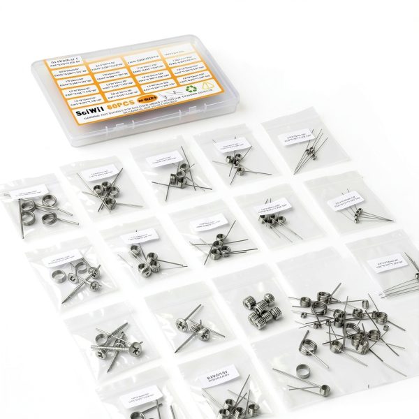 Torsion Spring Assortment 20 Sizes 304 Stainless 80pcs SciWil TSP-001-3